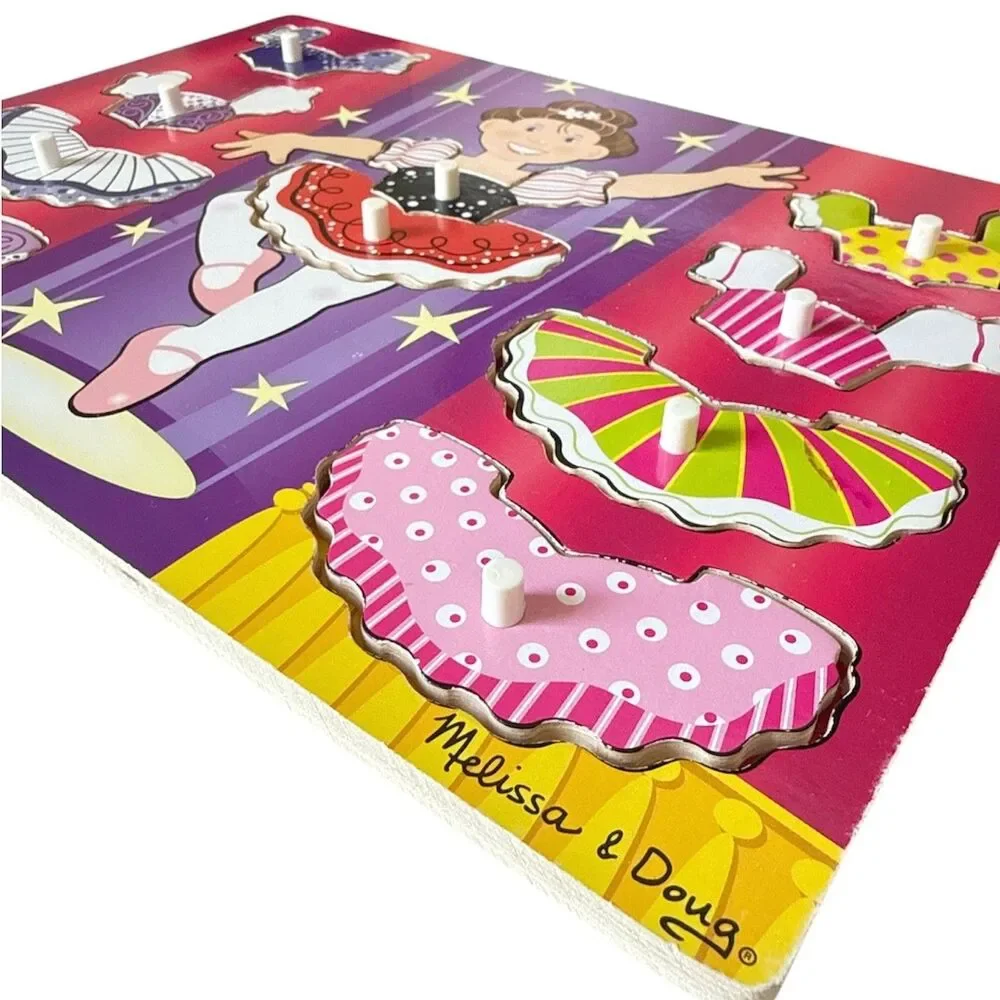 MELISSA AND DOUG Ballerina Dress Up Puzzle Mix And Match 11 Wooden Pieces Gift